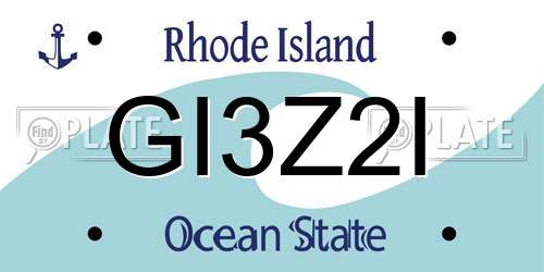 GI3Z2I Rhode Island License Plate
