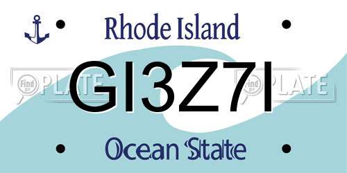 GI3Z7I Rhode Island License Plate