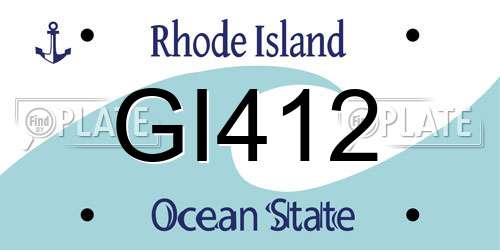 GI412 Rhode Island License Plate