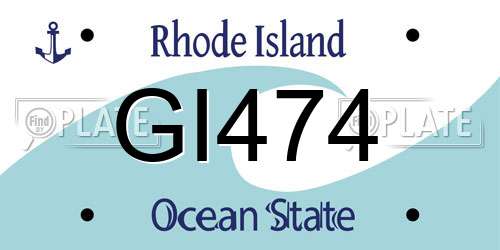GI474 Rhode Island License Plate