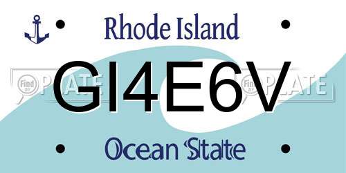 GI4E6V Rhode Island License Plate