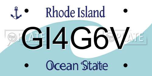 GI4G6V Rhode Island License Plate
