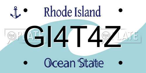 GI4T4Z Rhode Island License Plate