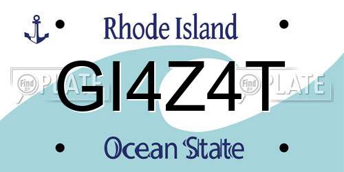 GI4Z4T Rhode Island License Plate