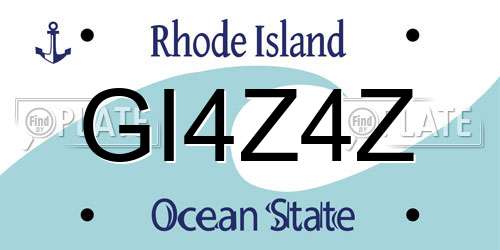 GI4Z4Z Rhode Island License Plate