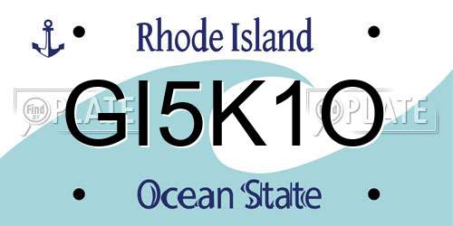 GI5K1O Rhode Island License Plate