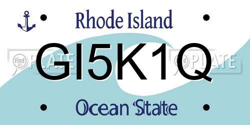 GI5K1Q Rhode Island License Plate