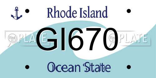 GI670 Rhode Island License Plate