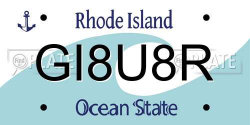 GI8U8R Rhode Island License Plate