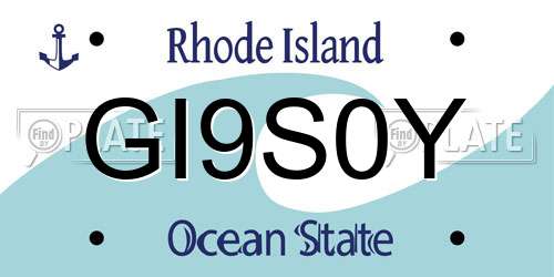 GI9S0Y Rhode Island License Plate