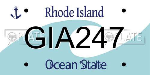 GIA247 Rhode Island License Plate
