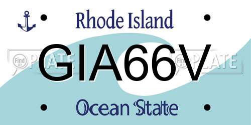 GIA66V Rhode Island License Plate
