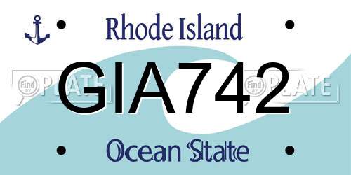 GIA742 Rhode Island License Plate