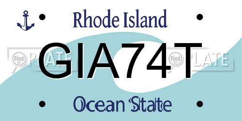 GIA74T Rhode Island License Plate