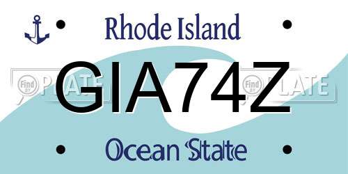 GIA74Z Rhode Island License Plate