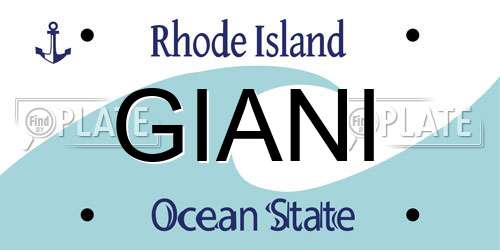 GIANI Rhode Island License Plate