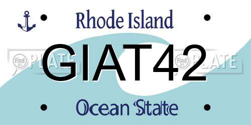 GIAT42 Rhode Island License Plate