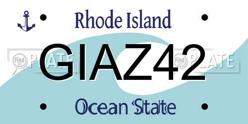 GIAZ42 Rhode Island License Plate