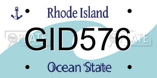 GID576 Rhode Island License Plate