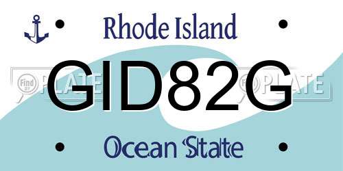 GID82G Rhode Island License Plate