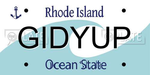 GIDYUP Rhode Island License Plate