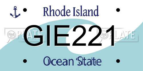 GIE221 Rhode Island License Plate