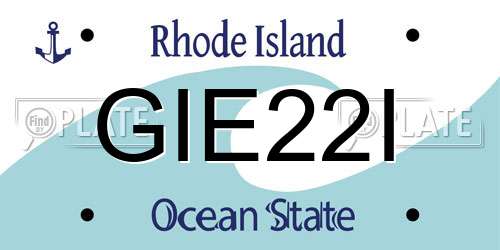 GIE22I Rhode Island License Plate