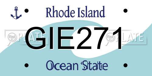 GIE271 Rhode Island License Plate