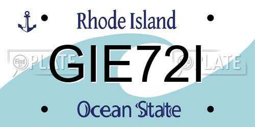 GIE72I Rhode Island License Plate