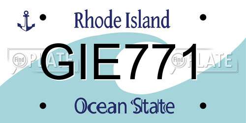 GIE771 Rhode Island License Plate