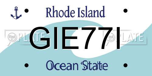 GIE77I Rhode Island License Plate
