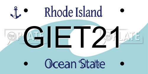 GIET21 Rhode Island License Plate