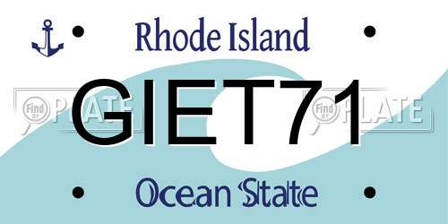 GIET71 Rhode Island License Plate