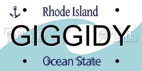 GIGGIDY Rhode Island License Plate