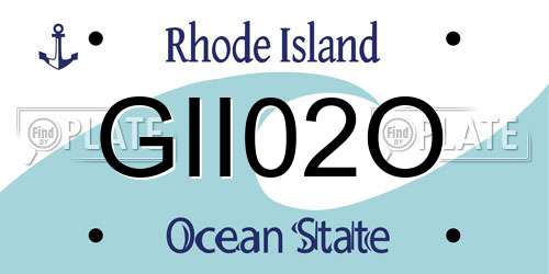 GII02O Rhode Island License Plate