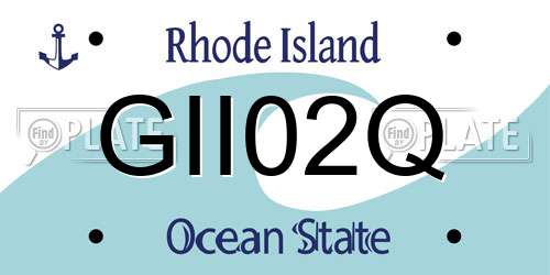 GII02Q Rhode Island License Plate