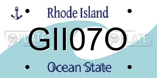 GII07O Rhode Island License Plate