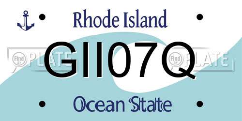 GII07Q Rhode Island License Plate