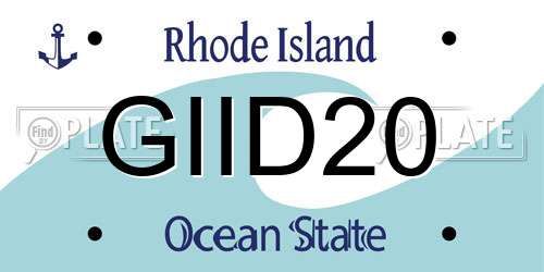 GIID20 Rhode Island License Plate