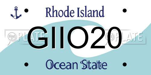 GIIO20 Rhode Island License Plate