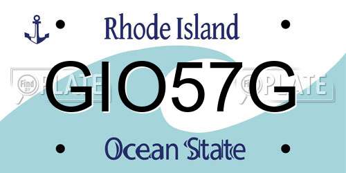 GIO57G Rhode Island License Plate