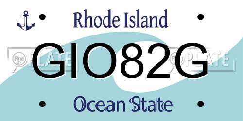 GIO82G Rhode Island License Plate