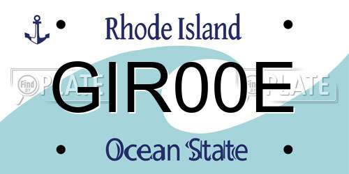GIR00E Rhode Island License Plate