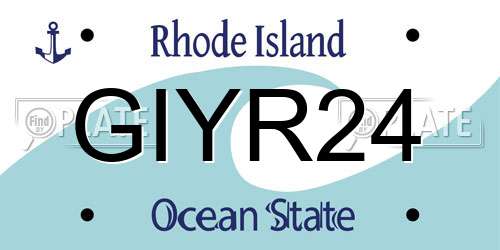 GIYR24 Rhode Island License Plate