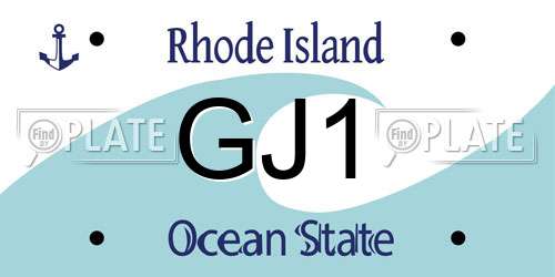 GJ1 Rhode Island License Plate
