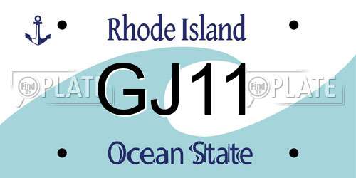 GJ11 Rhode Island License Plate