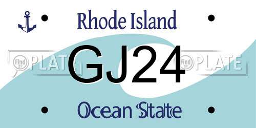 GJ24 Rhode Island License Plate