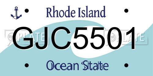 GJC5501 Rhode Island License Plate