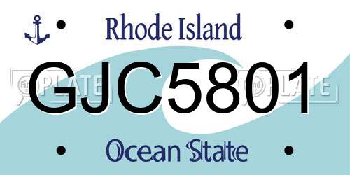 GJC5801 Rhode Island License Plate