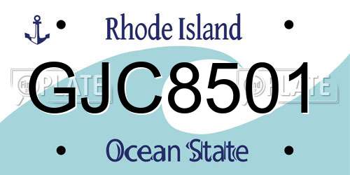 GJC8501 Rhode Island License Plate